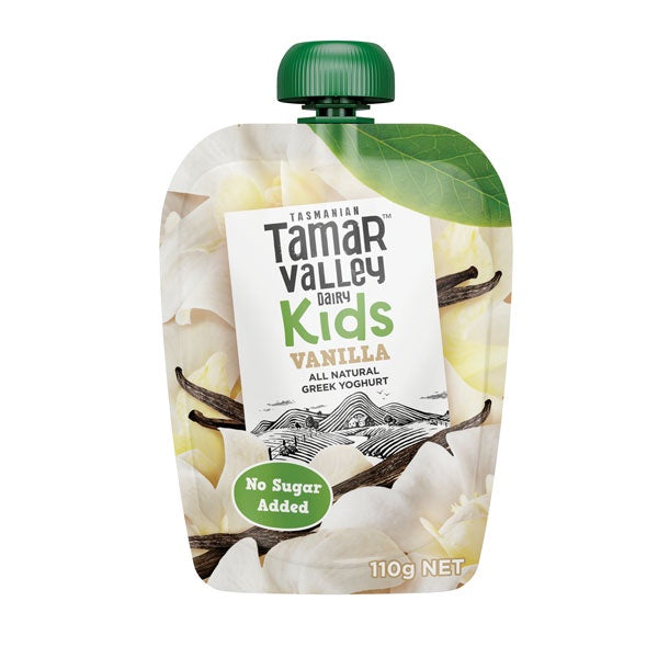 Tamar Valley Dairy Vanilla Kids Greek Yoghurt Pouch 110g