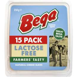 Bega Lactose Free Cheese Slices 250g 15pk