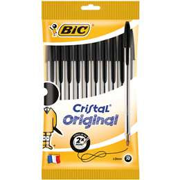 Bic Cristal Original Black Pen 10pk