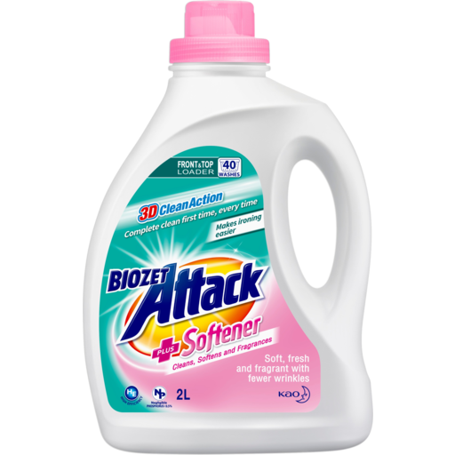 Biozet Attack Front & Top Loader Plus Softener Liquid 2l