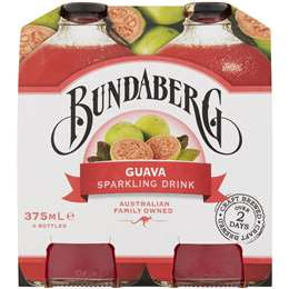 Bundaberg Guava Sparkling Bottles 375ml 4pk