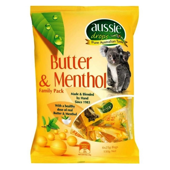 Aussie Butter and Menthol Drops 6pk 150g