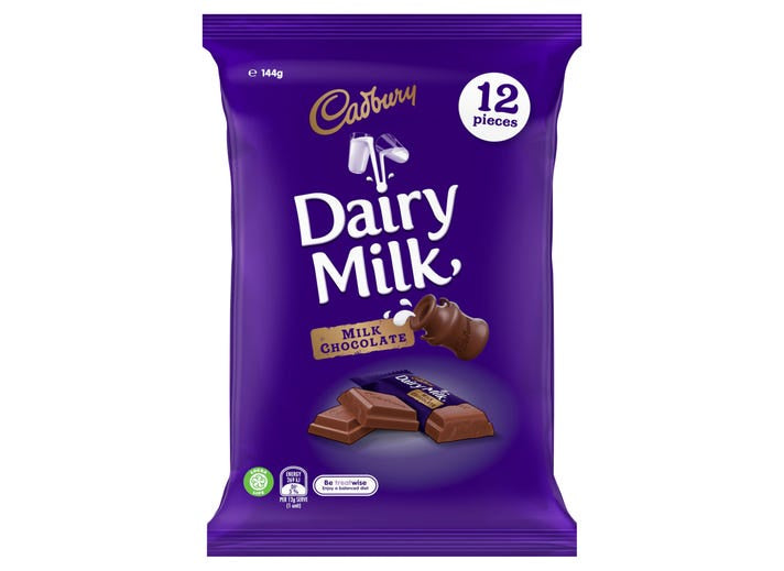 Cadbury Dairy Milk Sharepack 144g 12pk