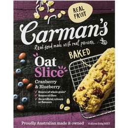 Carmans Cranberry & Blueberry Oat Slice Bars 6pk