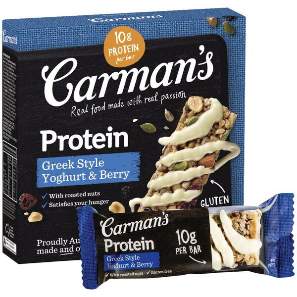 Carmans GF Greek Yoghurt & Berry Protein Bars 5pk