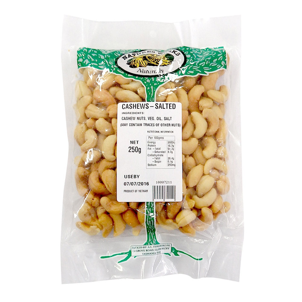 Natures Works Salted Cashews 250g