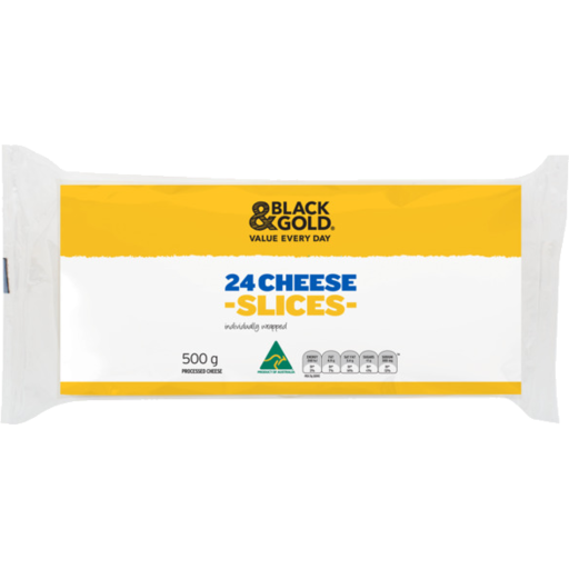 Black & Gold Cheese Slices 500g 24pk