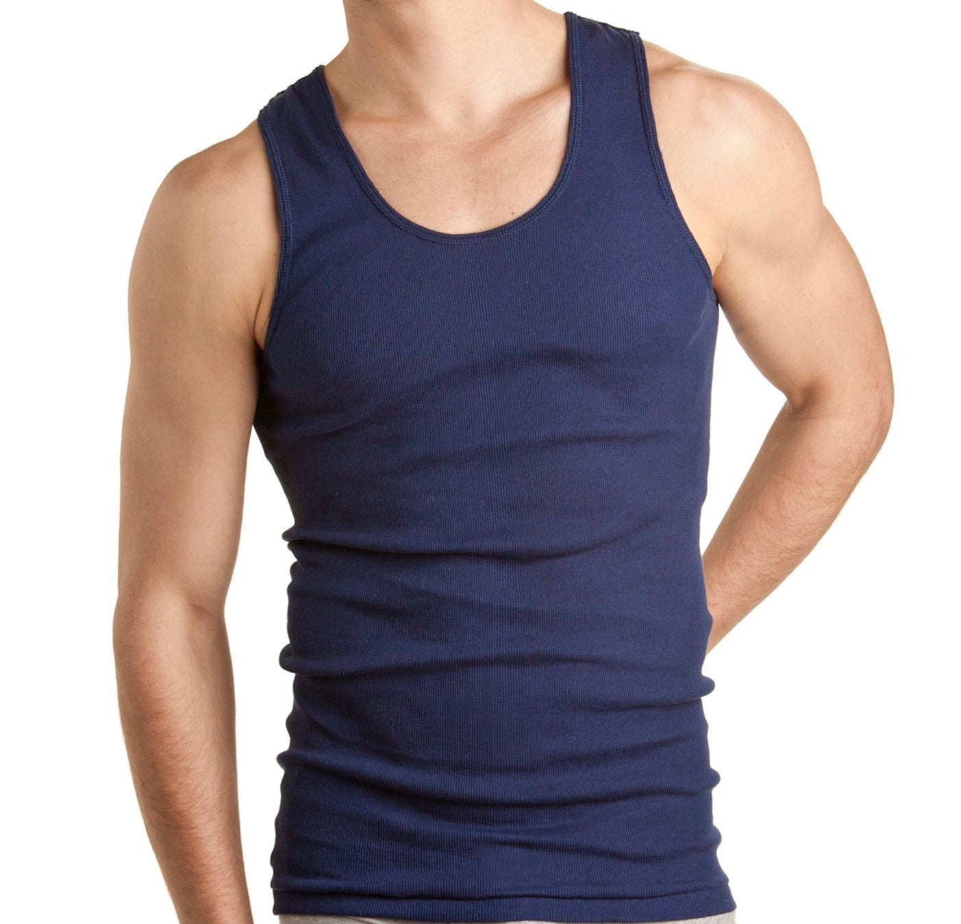 Bonds Mens Navy Chesty Cotton Singlet 2pk