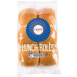 Cripps White Lunch Rolls 6pk