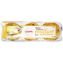 Cripps Cheese & Bacon English Muffins 6pk