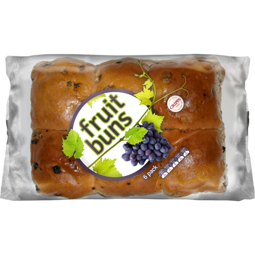 Cripps Fruit Buns 6pk