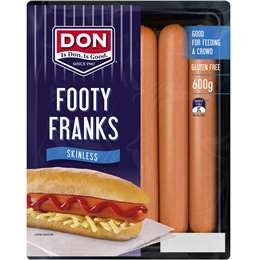 Don Skinless Footy Franks 600g