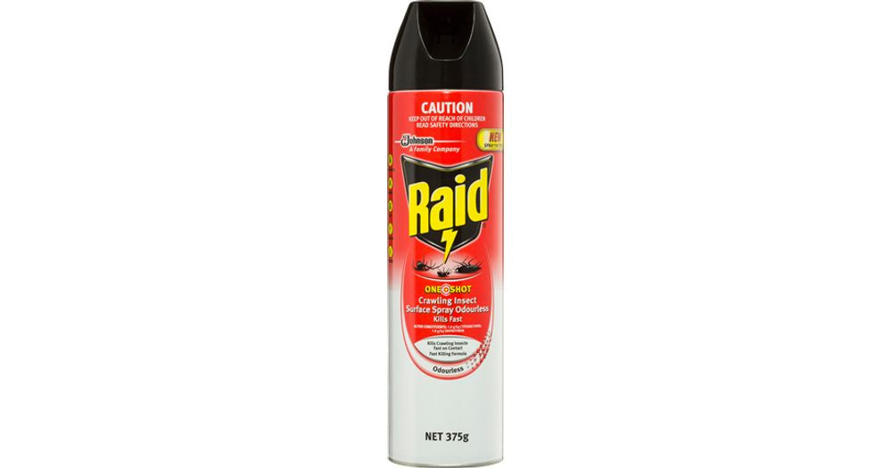 Raid One Shot Crawling Insect Surface Spray Odourless  375g