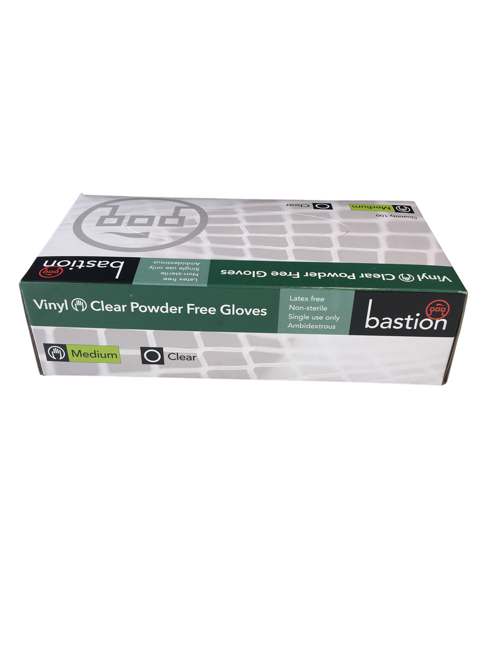 Bastion Medium Vinyl Clear Powder Free Gloves 100pk