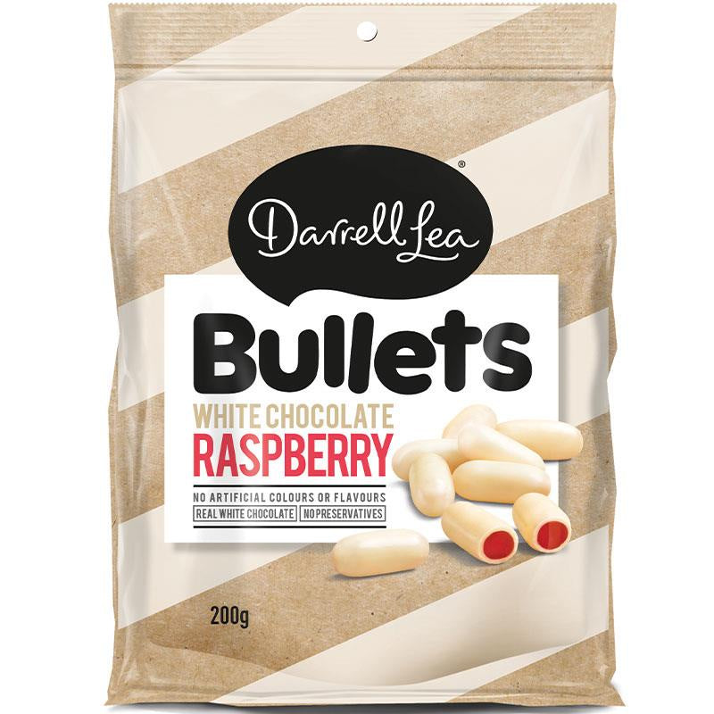 Darrell Lea White Chocolate Raspberry Bullets 180g