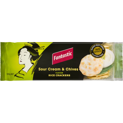 Fantastic Sour Cream & Chives Rice Crackers 100g