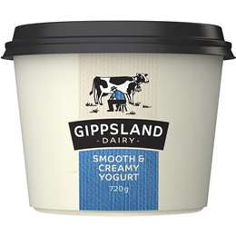 Gippsland Smooth & Creamy Plain Yoghurt 700g