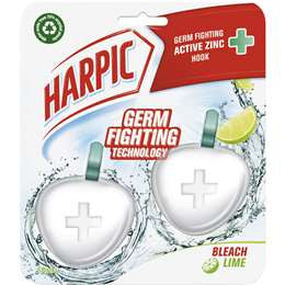 Harpic Bleach Lime Active Zinc Toilet Cleaner 2pk