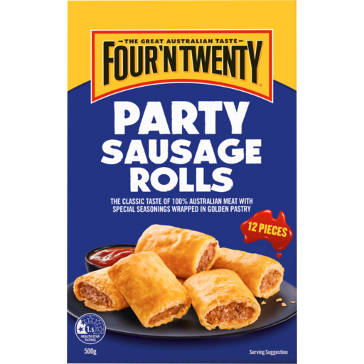 Four N Twenty Party Sausage Rolls 500g 12pk