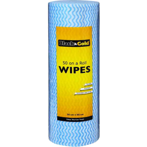 Black & Gold Wipes on a Roll 50pk