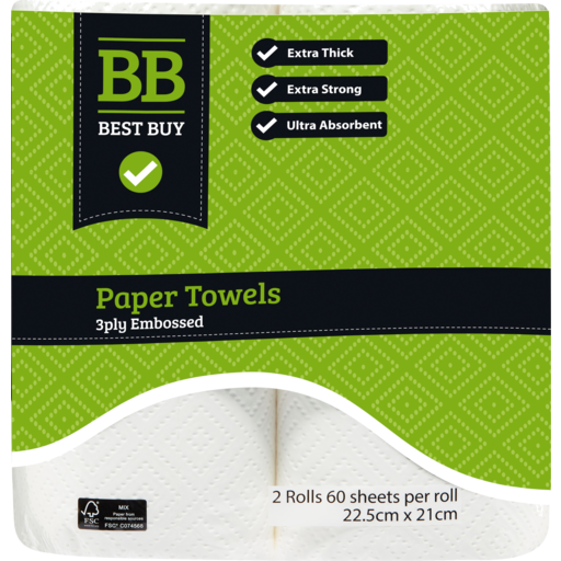 Best Buy Paper Towel 3ply 2pk