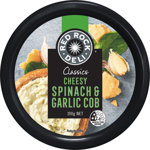 Red Rock Classic Cheesy Spinach & Garlic Cob Dip 190g