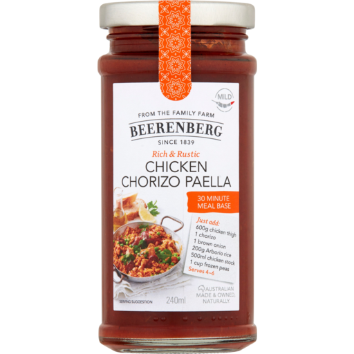 Beerenberg Chicken Chorizo Paella Meal Base 240ml