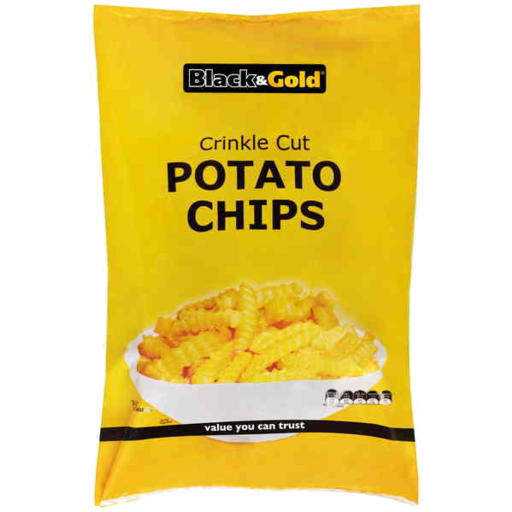 Black & Gold Crinkle Cut Chips 2kg