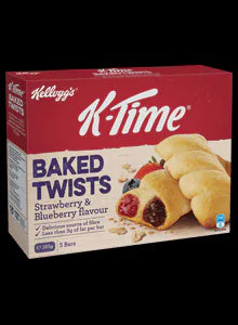 Kelloggs Strawberry & Blueberry Twist K-Time Snack Bars 185g