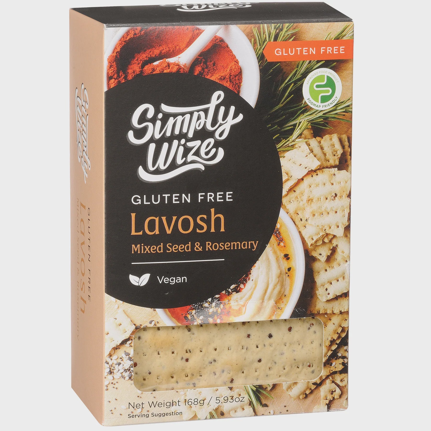 Simply Wize GF Rosemary & Seeds Lavosh 168g