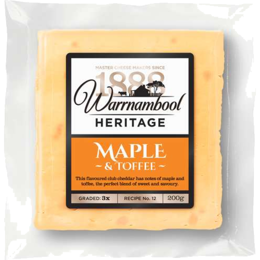 Warrnambool Maple & Toffee Cheddar Cheese 200g