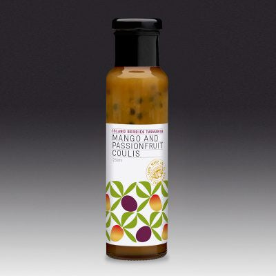 Island Berries Tasmania Mango & Passionfruit Coulis 250ml