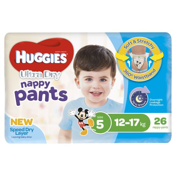 Huggies Boys Walker Nappy Pants Size 5 26pk