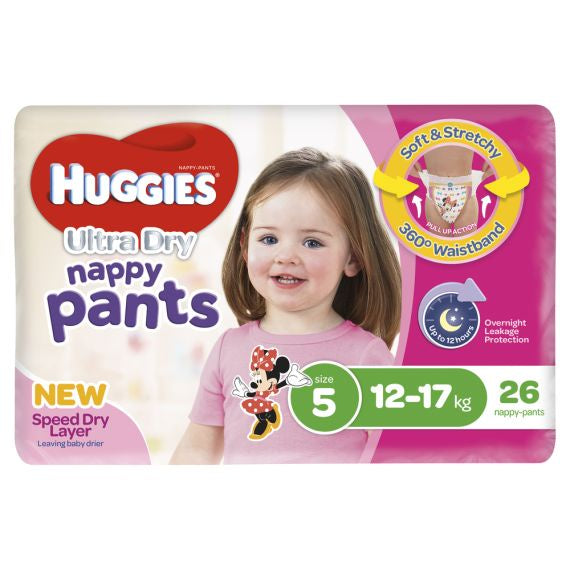 Huggies Girls Walker Nappy Pants Size 5 26pk