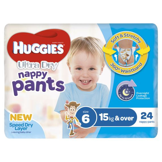 Huggies Nappy Pants Junior Boy Size 6 24pk