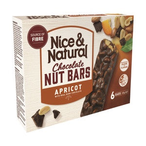 Nice & Natural Apricot & Milk Chocolate Nut Bar 6pk