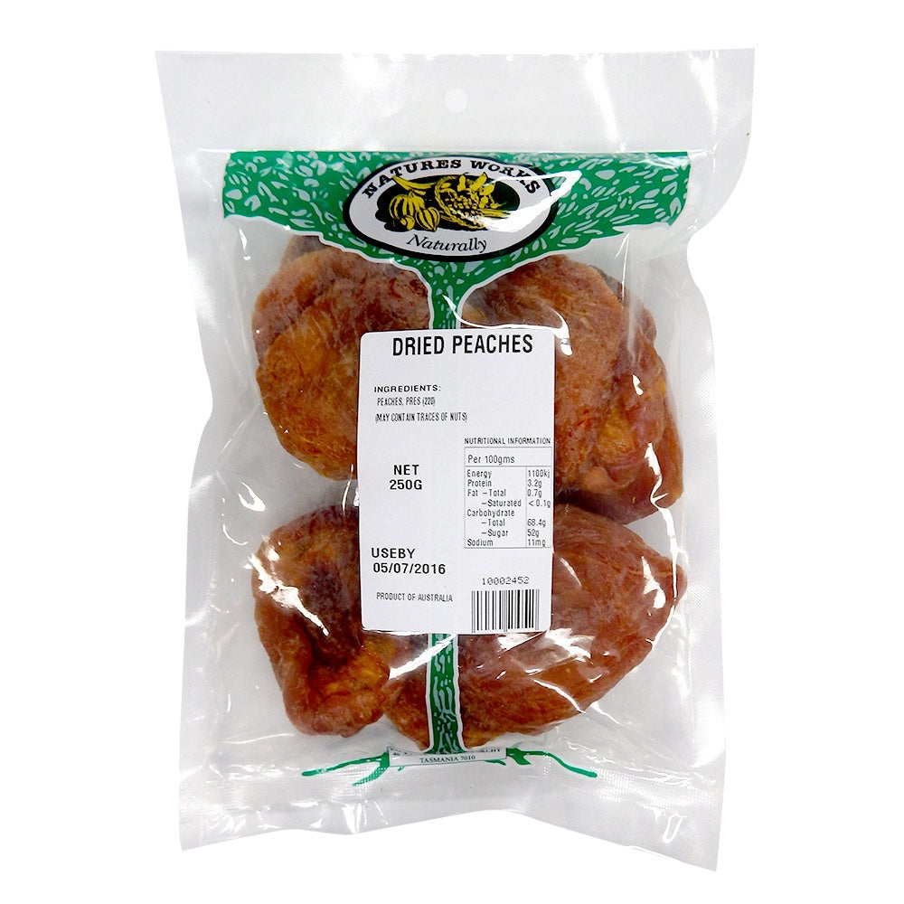 Natures Works Dried Peaches 250g