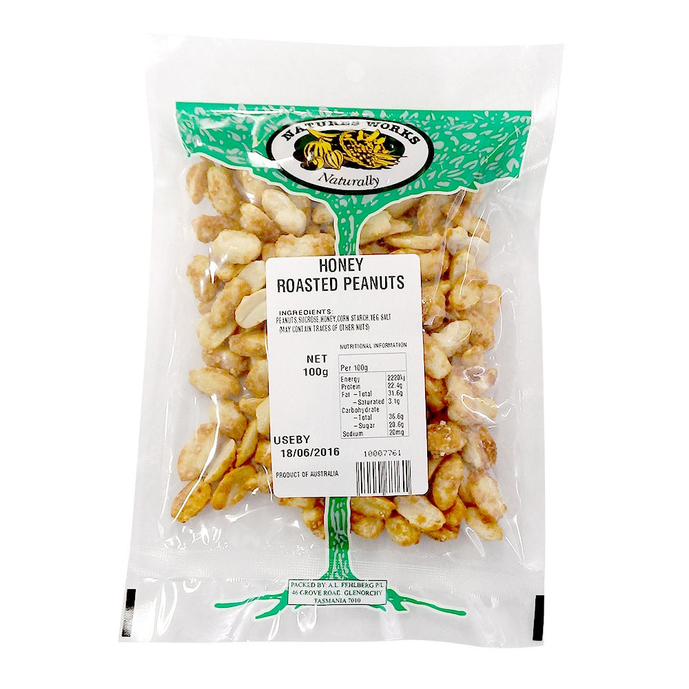 Natures Works Honey Roasted Peanuts 100g