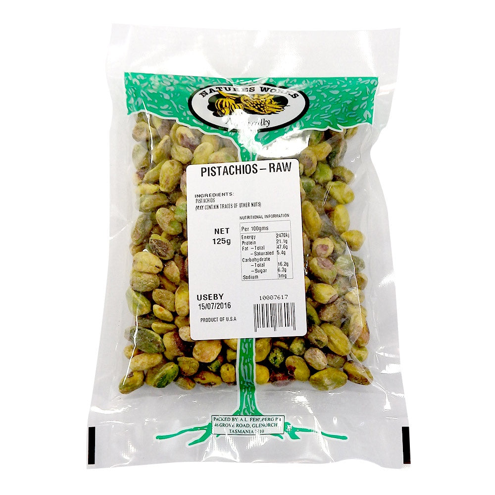 Natures Works Raw Pistachios 125g