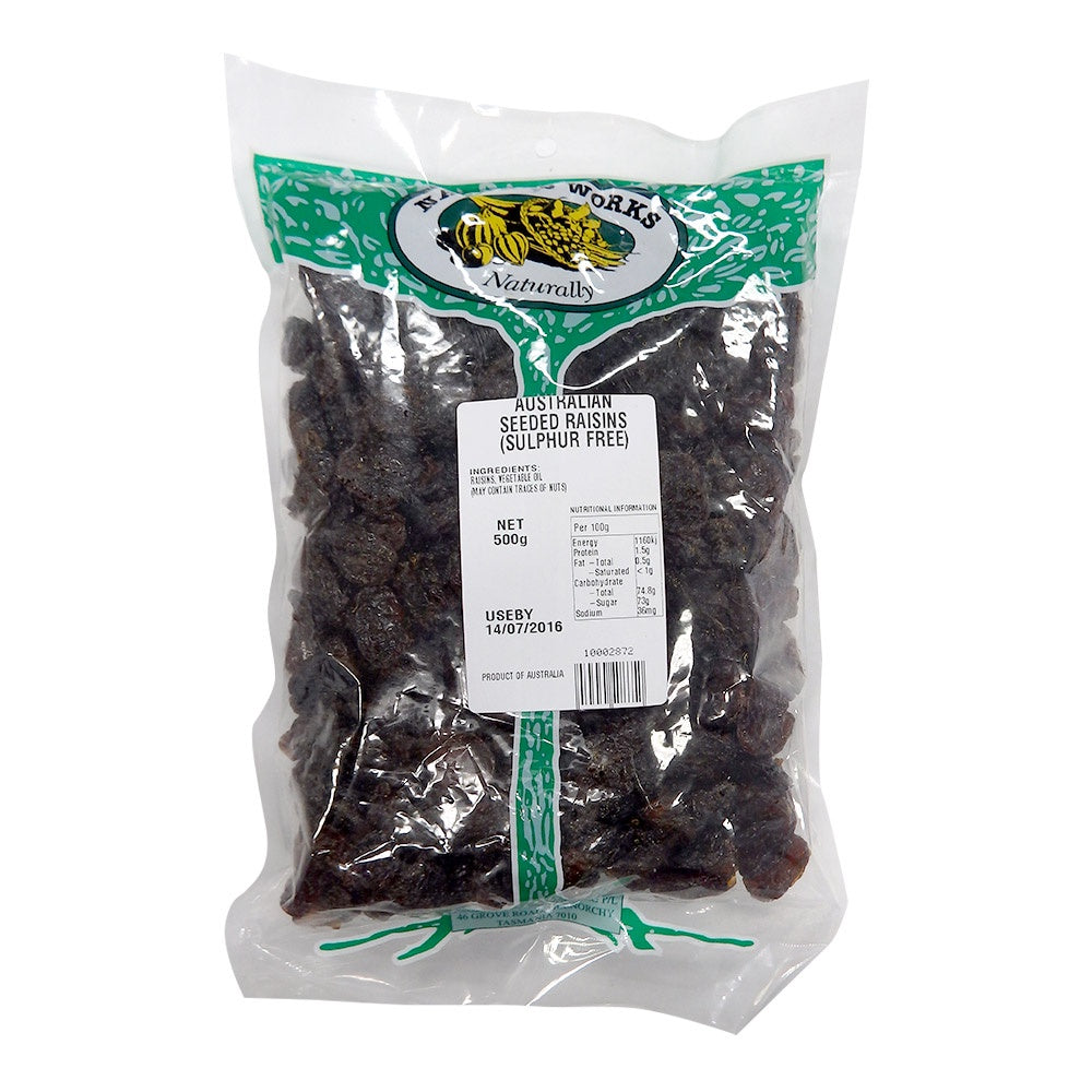 Natures Works Seeded Raisins 500g