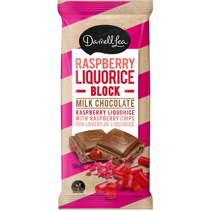 Darrell Lea Raspberry Liquorice Block 180g