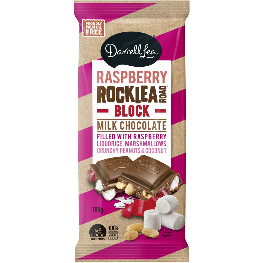 Darrell Lea Raspberry Rocklea Road Block 180g