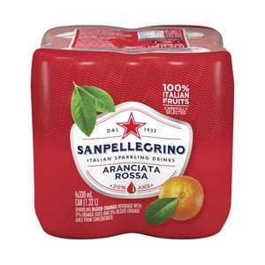 Sanpellegrino Sparkling Aranciata Rossa Cans 4pk