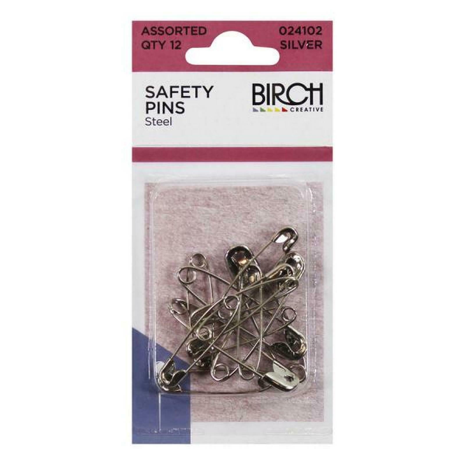 Birch Assorted Safety Pins 12pk