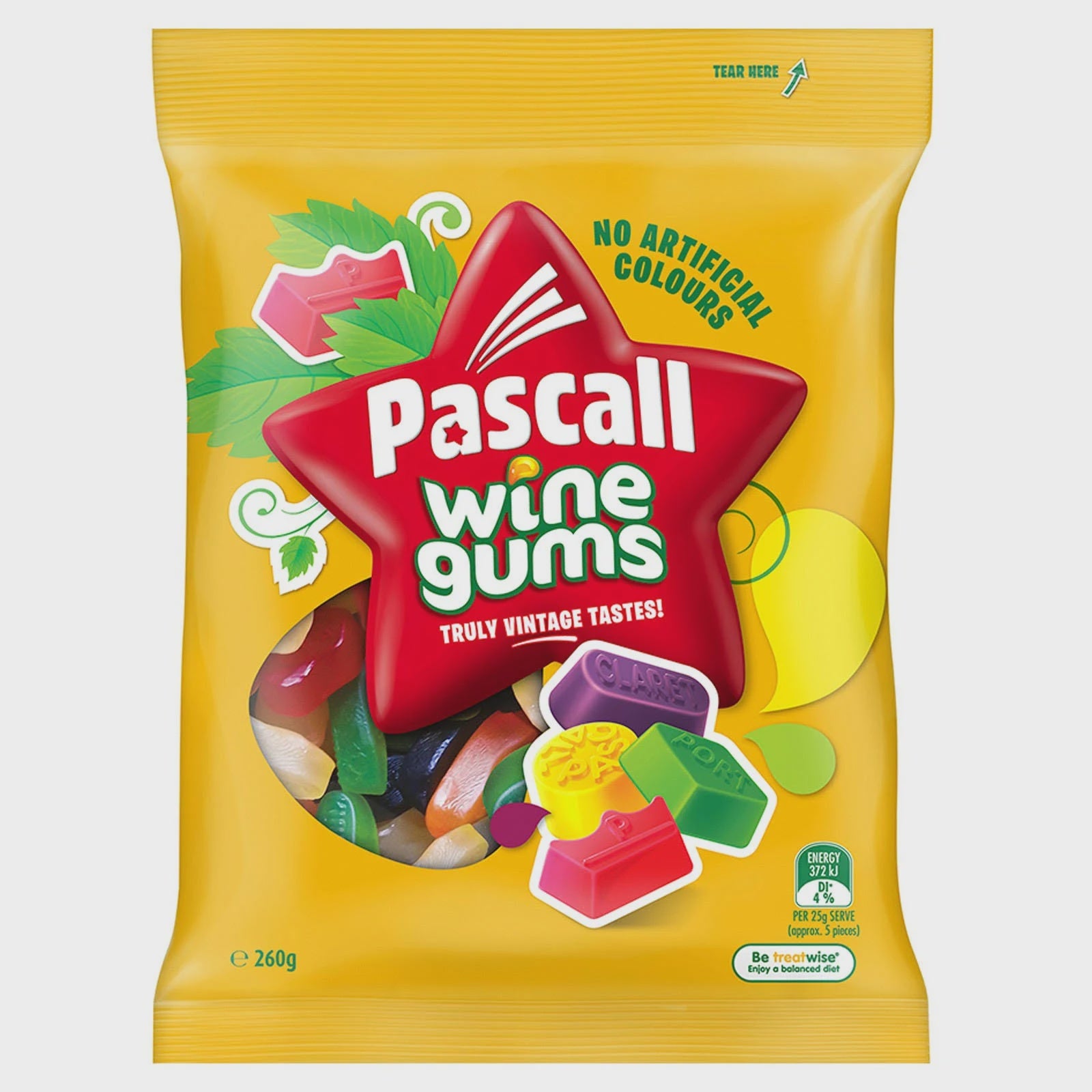 Pascall Wine Gums 220g