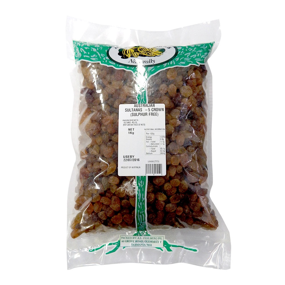 Natures Works Sultanas 5 Crown 1kg