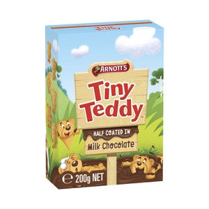 Arnotts Half Coated Chocolate Tiny Teddy 200g