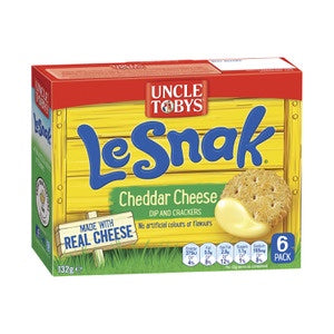 Uncle Tobys LeSnak Cheddar Cheese 6pk