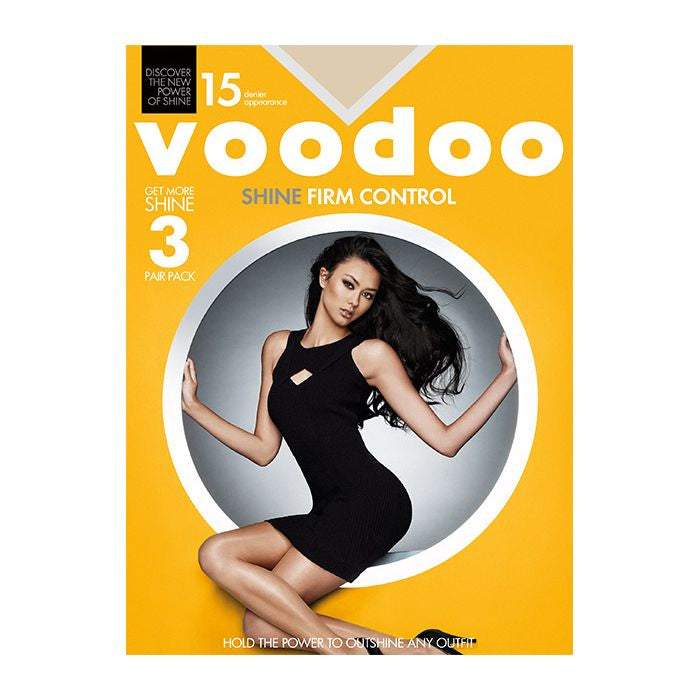 Voodoo Black Magic Shine Firm Control Brief Pantyhose 3pk