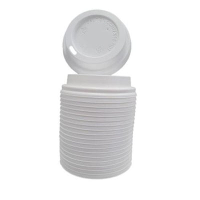 Campus & Co Disposable Coffee Cup White Lid 50pk